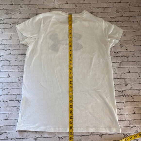 Under Armour Womens White Classic Tee Shirt Size M Cotton Blend - Picture 5 of 9